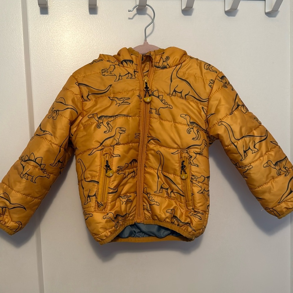 18M Adorable dinosaur puffer jacket